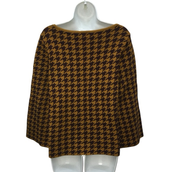 ANN TAYLOR Factory Houndstooth Gold Brown Sweater - Women’s XL - Picture 11 of 15